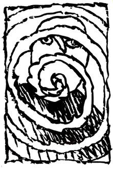 　Pierre Alechinsky , dessin à l’encre, 1973