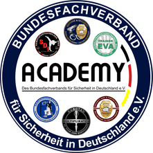 BfSD-Academy Logo des Bundesfachverbands für Sicherheit mit Ausbildungs- und Fortbildungsabzeichen