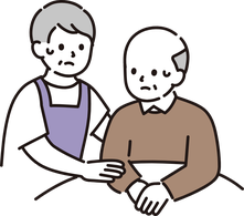 An elderly couple living together at home