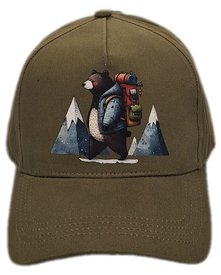 Kappe mit Druck Bär - Berge - Wandern