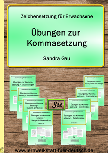 Kommasetzung für Erwachsene mit Lösung, Lernmaterial Kommasetzung