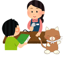 図書の貸出業務をしているイメージイラストです