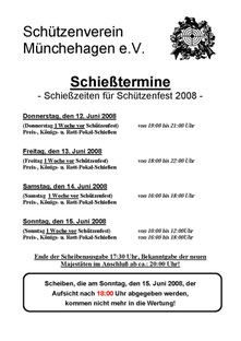 Schießtermine 2008