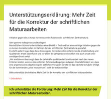 Initiative: Mehr Zeit für die Korrektur der schriftlichen Maturaarbeiten