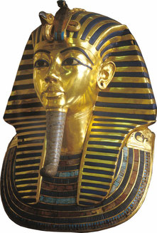 カイロ博物館所蔵、悲劇の少年王トゥトアンクアメン（ツタンカーメン）の黄金マスク