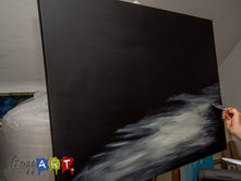Der Hintergrund wird gemalt - Acrylmalerei