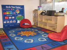 Circle time area in the Bear classroom