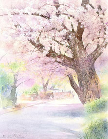 水彩画「爛（鎌倉山）」福井良佑  Watercolor by Ryoyu