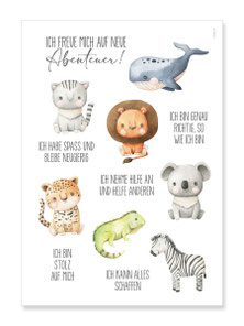Affirmationsposter Kinder Abenteuer