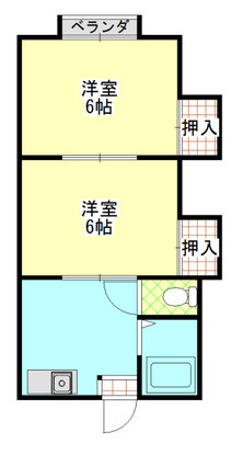 吉野ハイツ　２ＤＫ　 間取り図