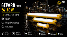 GEPARD Ex-Schutz LED-Langfeldstrahler 24–80 W, ATEX Zone 1/21 & 2/22