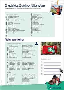 Abbildung der Checkliste Outdoor/Wandern.