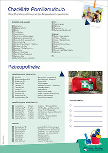 Abbildung der Checkliste Familienurlaub.