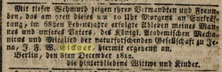 Obituary of Johann Friedrich Wilhelm Elckner, son of Christoph Friedrich Elckner. Berlinische Nachrichten von Staats- und gelehrten Sachen. 10.12.1812 [DigiPress]