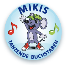 Mikis tanzende Buchstaben Logo