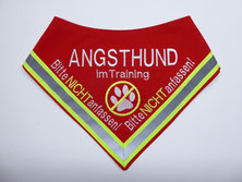 Angsthund, Halstuch, Hundehaltuch bestickt