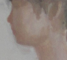 描きはじめの娘の横顔～１００号の部分