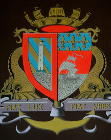 Armoiries peintes à l'intérieur de la salle du conseil