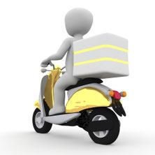 Person auf Motorroller
