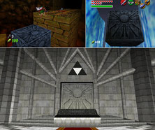 Zeitblöcke und Tor der Zeit in Ocarina of Time (Bildschirmphotos von mir)