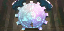 Link in front of the Gate of Time in Skyward Sword