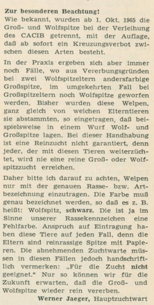 "Der Deutsche Spitz" no  44, p. 5 (1966)