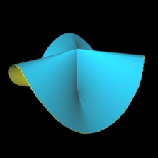 Plücker's Conoid, Zylinderkoordinaten, n=3