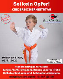 Kindersicherheitstag der Karateschule Gina Rauh-Förster in Hannover.