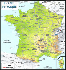 Carte France physique / géographique