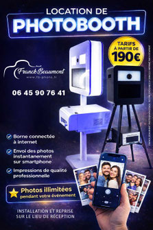 Borne photobooth en location à Valenciennes pour mariage et événements avec impression instantanée