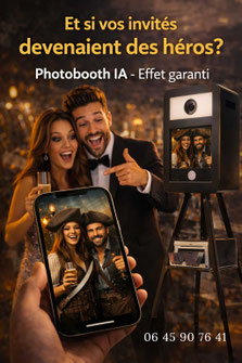 Photobooth IA Valenciennes transformation invités effet héros mariage événement