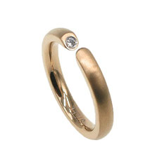 Rosévergoldeter Edelstahl Ring RH453 mit Zirkonia