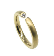 Vergoldeter Edelstahl Ring RH453 mit Zirkonia
