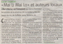 Article paru dans l'Avenir du 23 mai 2013