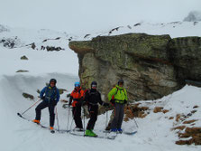 Laurent, Frantz, Arnaud et Guilhem au refuge