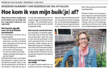 Voedingsdeskundige Hanny vertelt in Weekblad Gilze-Rijen over het kwijtraken van je buikje