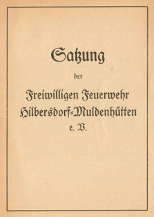Satzung der Freiwilligen Feuerwehr Hilbersdorf-Muldenhütten e.V., 1936