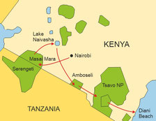 Kleingruppensafari Kenia von Nairobi nach Mombasa