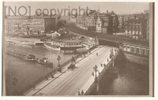 [AK:  Jannowitzbrücke Berlin mit Dampferanlegestelle um 1929, Archiv R. Saalfeld]