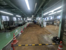 間仕切りテント壁の新設：工事前写真