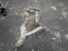 高強度モルタル補修：工事中写真