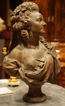 Bust of Madmoiselle Guimard, signed Merchi F. 1779, Terracotta, Gierhards Fine Arts & Antiques, Düsseldorf, Germany