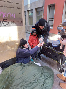 Obdachlosenaktion in Freiburg