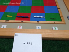 schachbrett, große multiplikation, montessori, phase 2