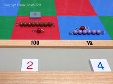 montessori, schachbrett, phase 2, große multiplikation