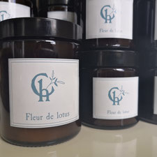 La boutique Chamarrée à Nantes et sa bougie fleur de lotus. 
