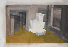 Intérieur 01, technique mixte sur papier 104x146,5cm de Cécile Beaupère