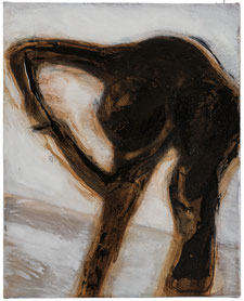 Couple 05, huile sur toile 120x120cm de Cécile Beaupère