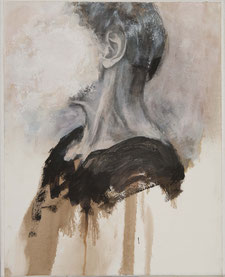 Autoportrait, technique mixte marouflée sur toile  46x38cmde Cécile Beaupère