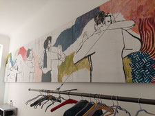 Fotos kurz nach Fertigstellung des Bildes, das dort vorort für den Raum erarbeitet wurde.